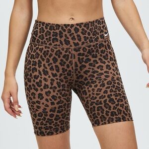 Nike Brown Leopard Print Bike Shorts